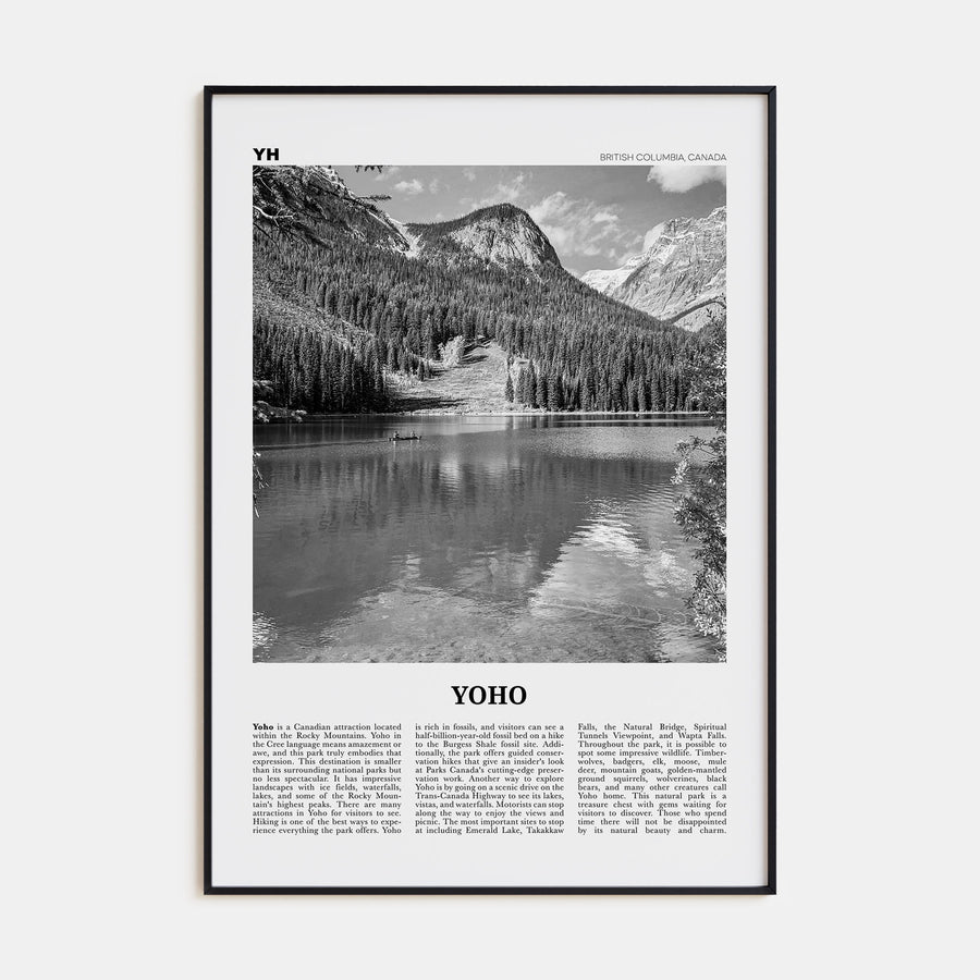 Yoho National Park Travel B&W Poster