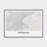 Yokohama Map Landscape Poster