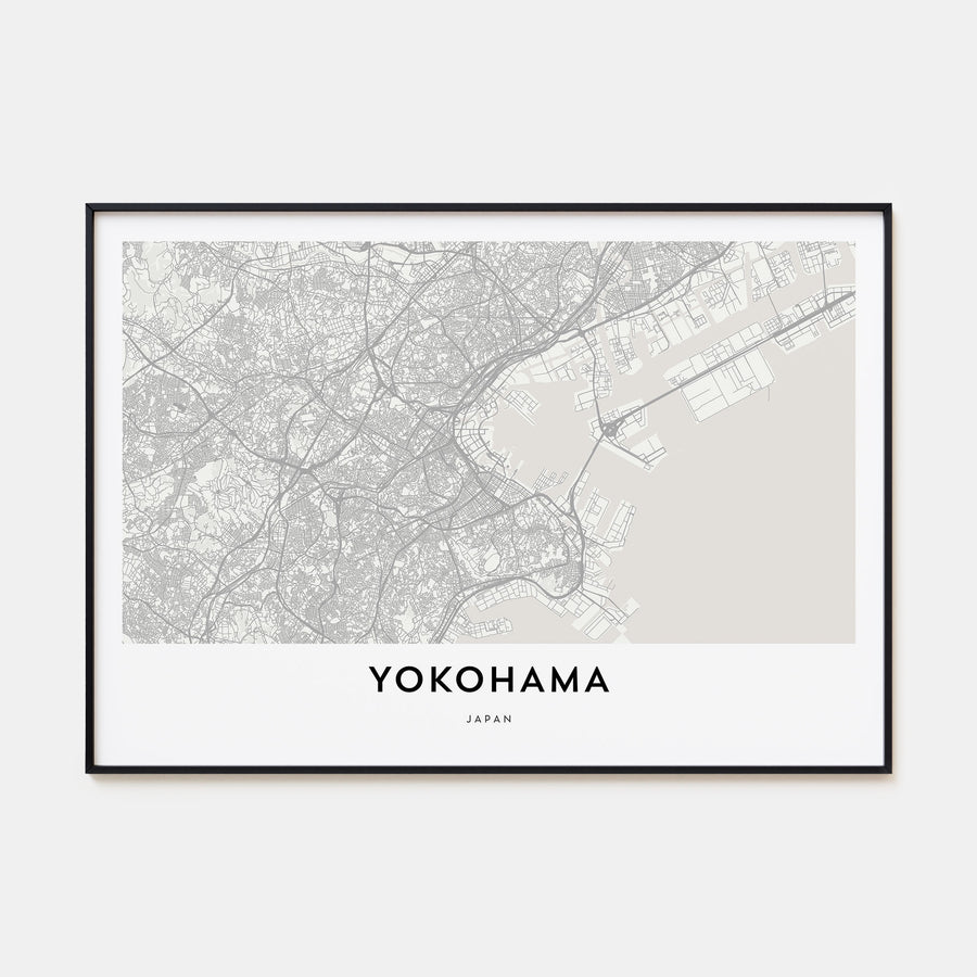 Yokohama Map Landscape Poster