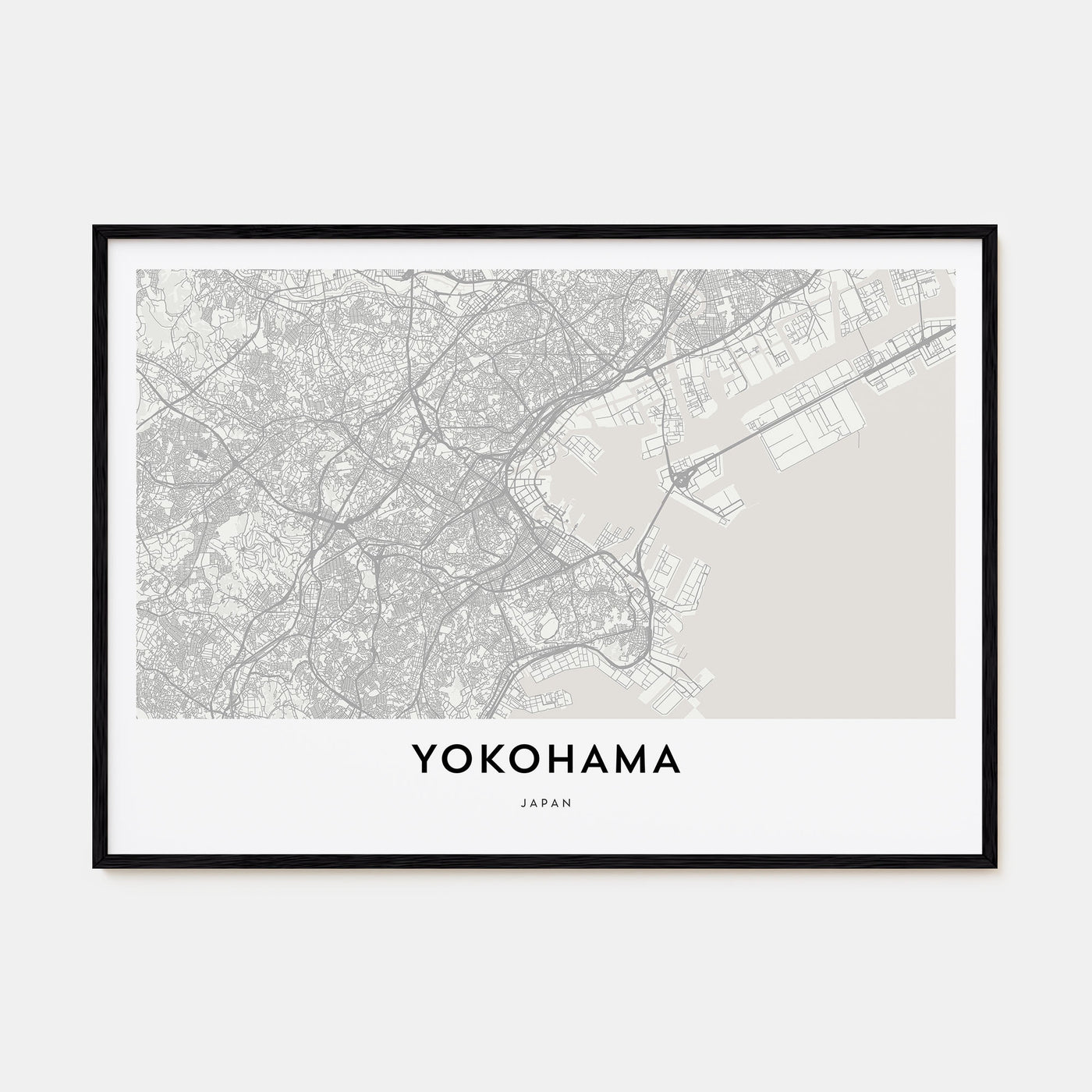 Yokohama Map Landscape Poster