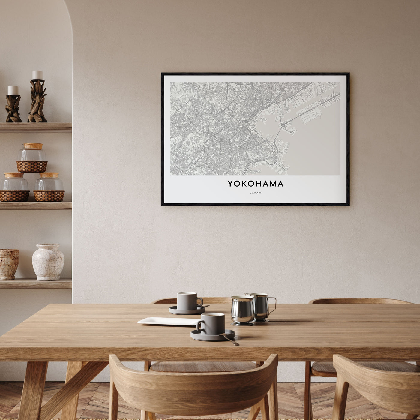 Yokohama Map Landscape Poster
