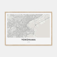 Yokohama Map Landscape Poster