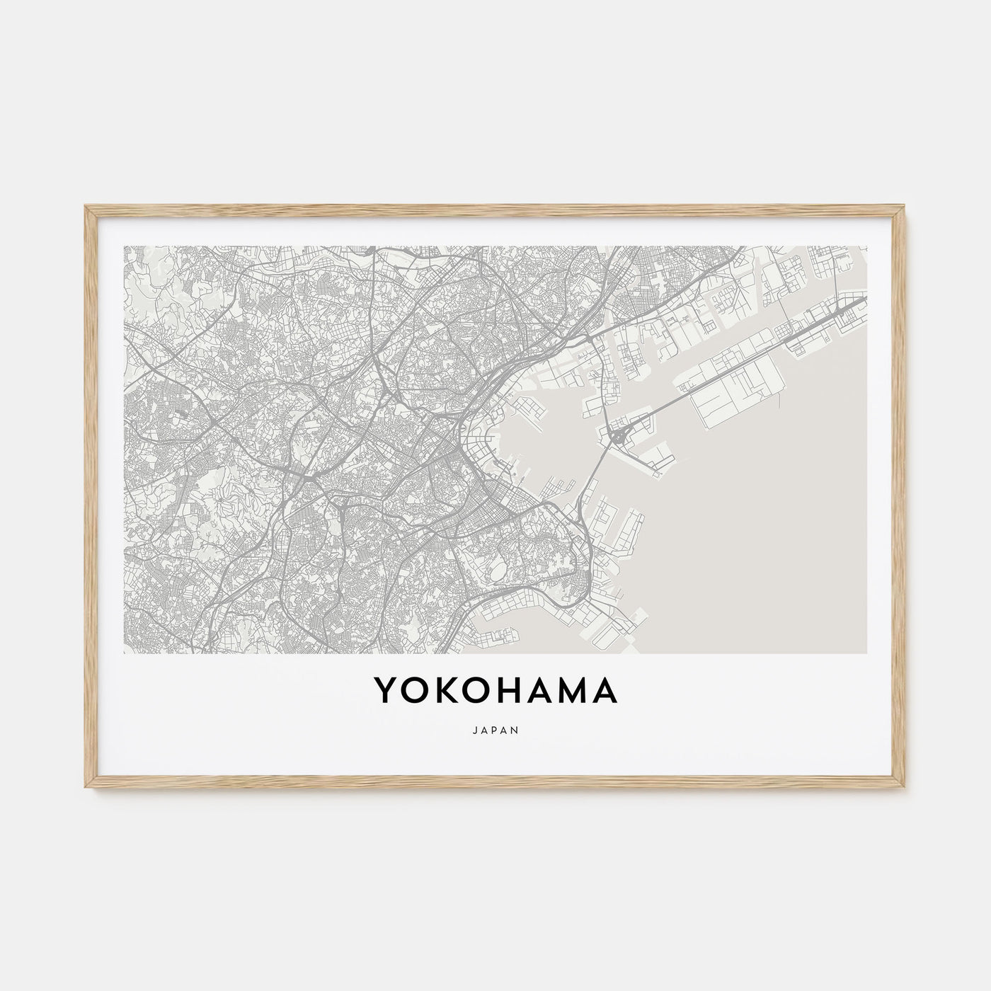 Yokohama Map Landscape Poster