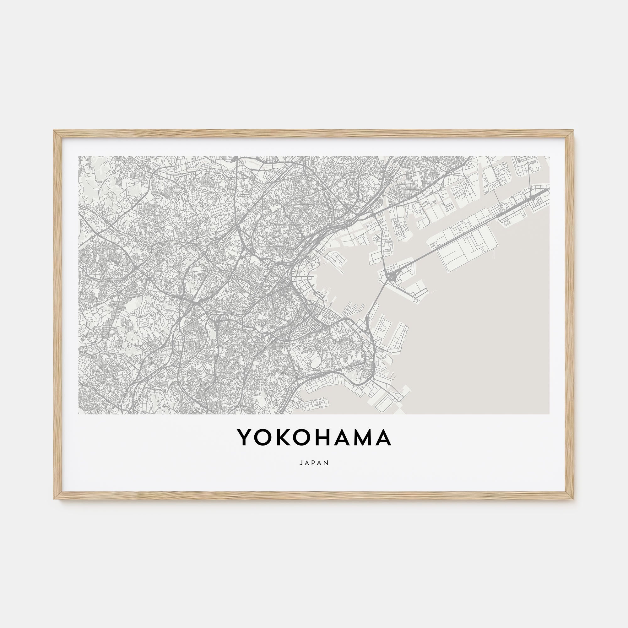 Yokohama Map Landscape Poster