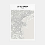 Yokohama Map Portrait Poster