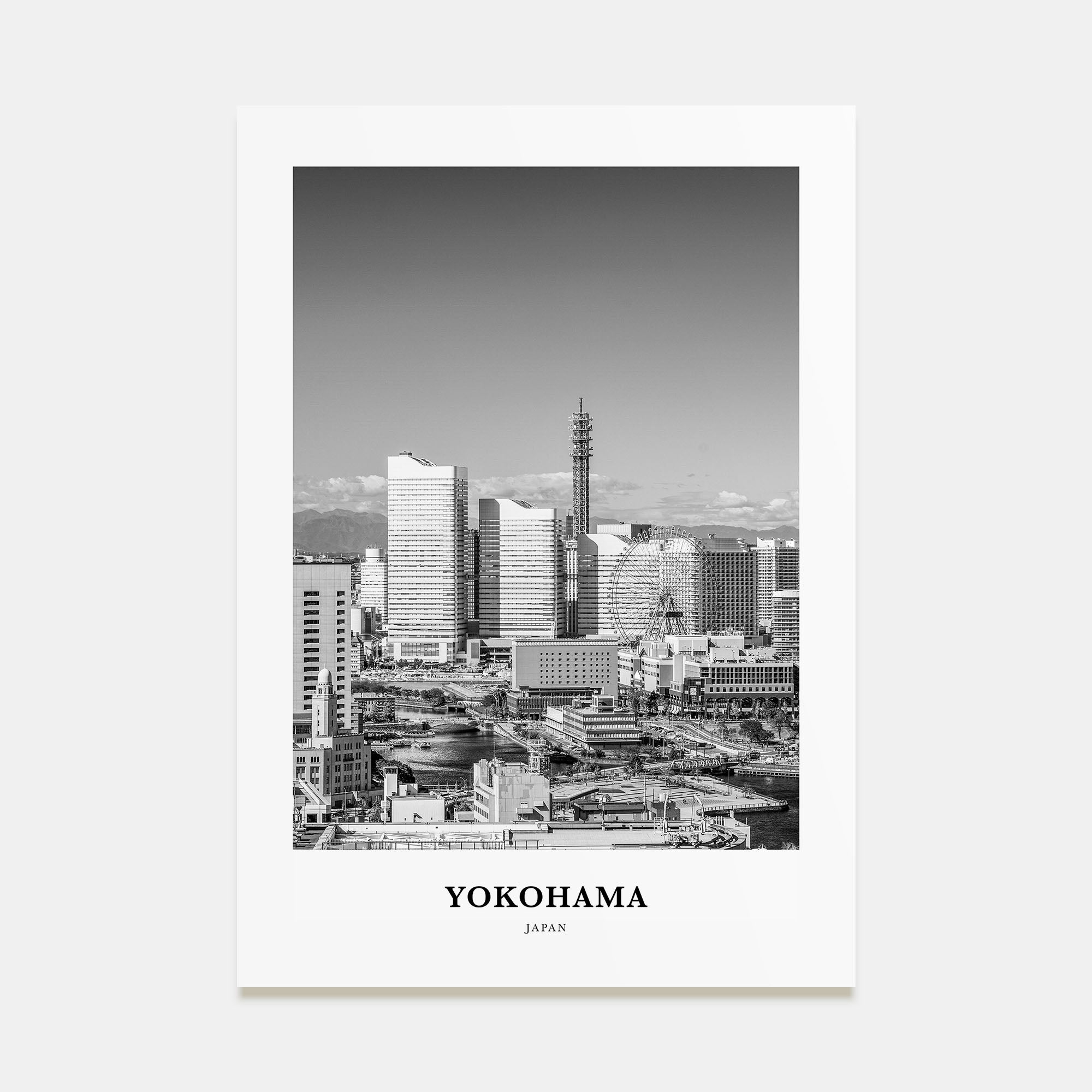 Yokohama Portrait B&W Poster