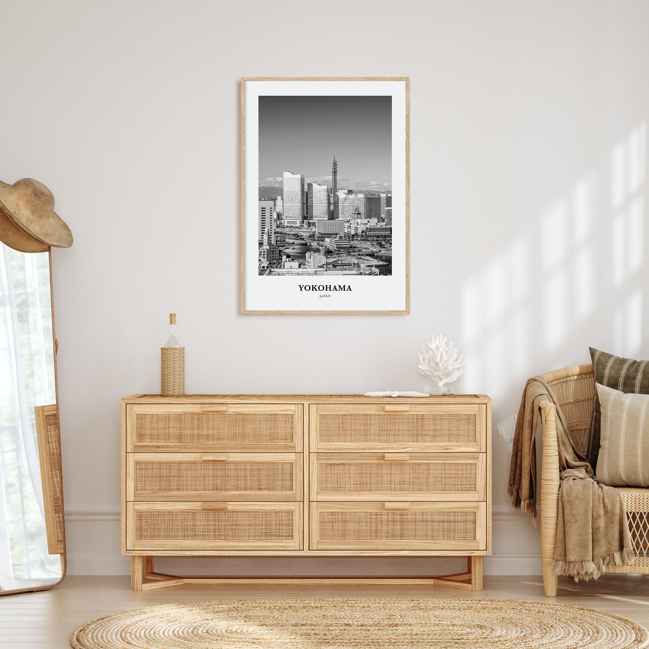 Yokohama Portrait B&W Poster