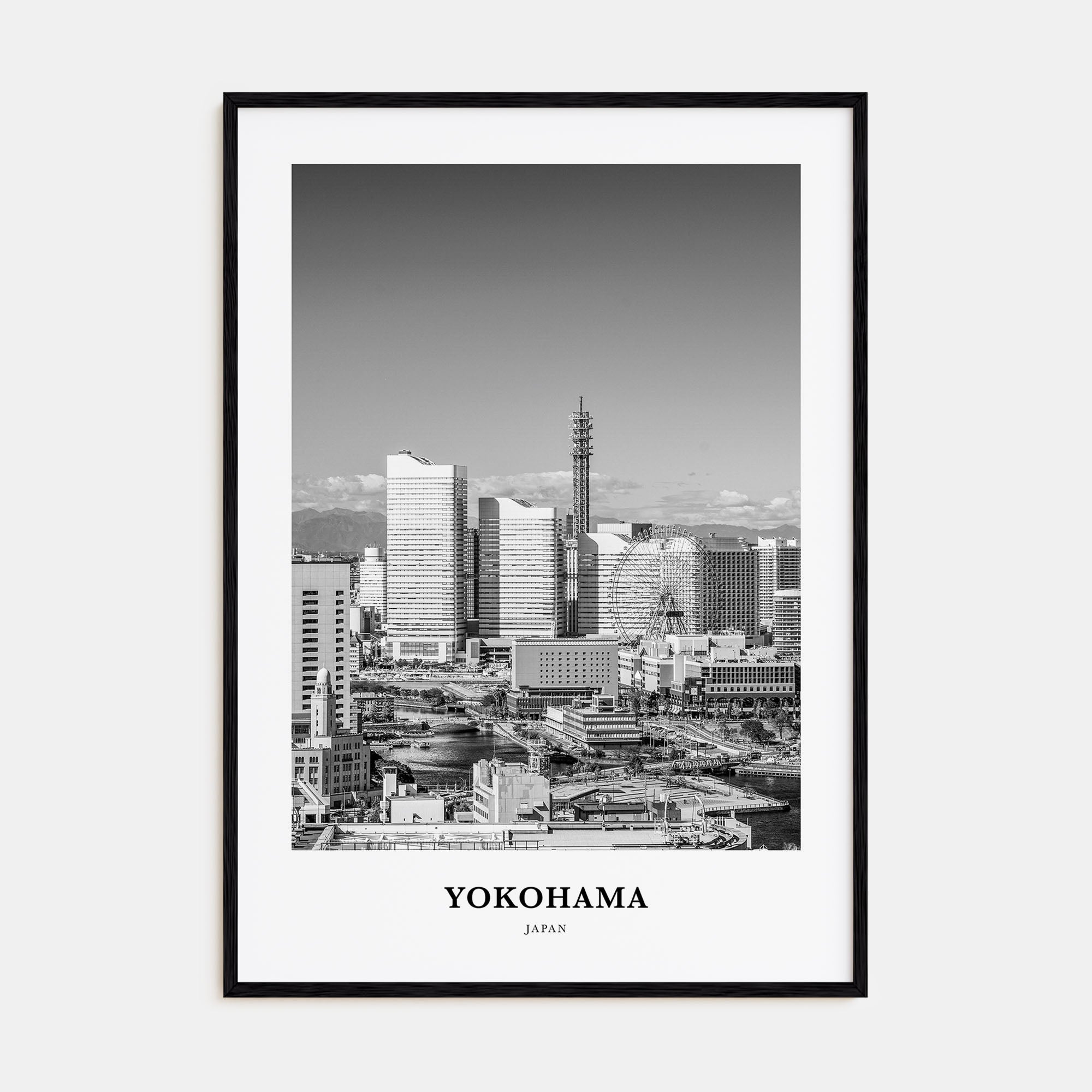 Yokohama Portrait B&W Poster