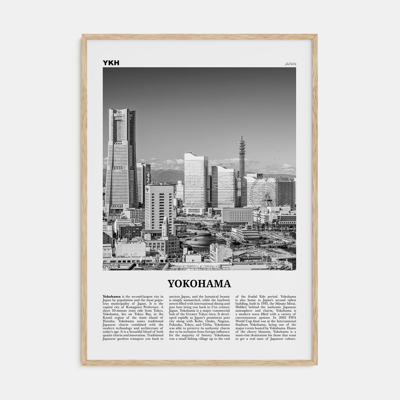 Yokohama Travel B&W Poster