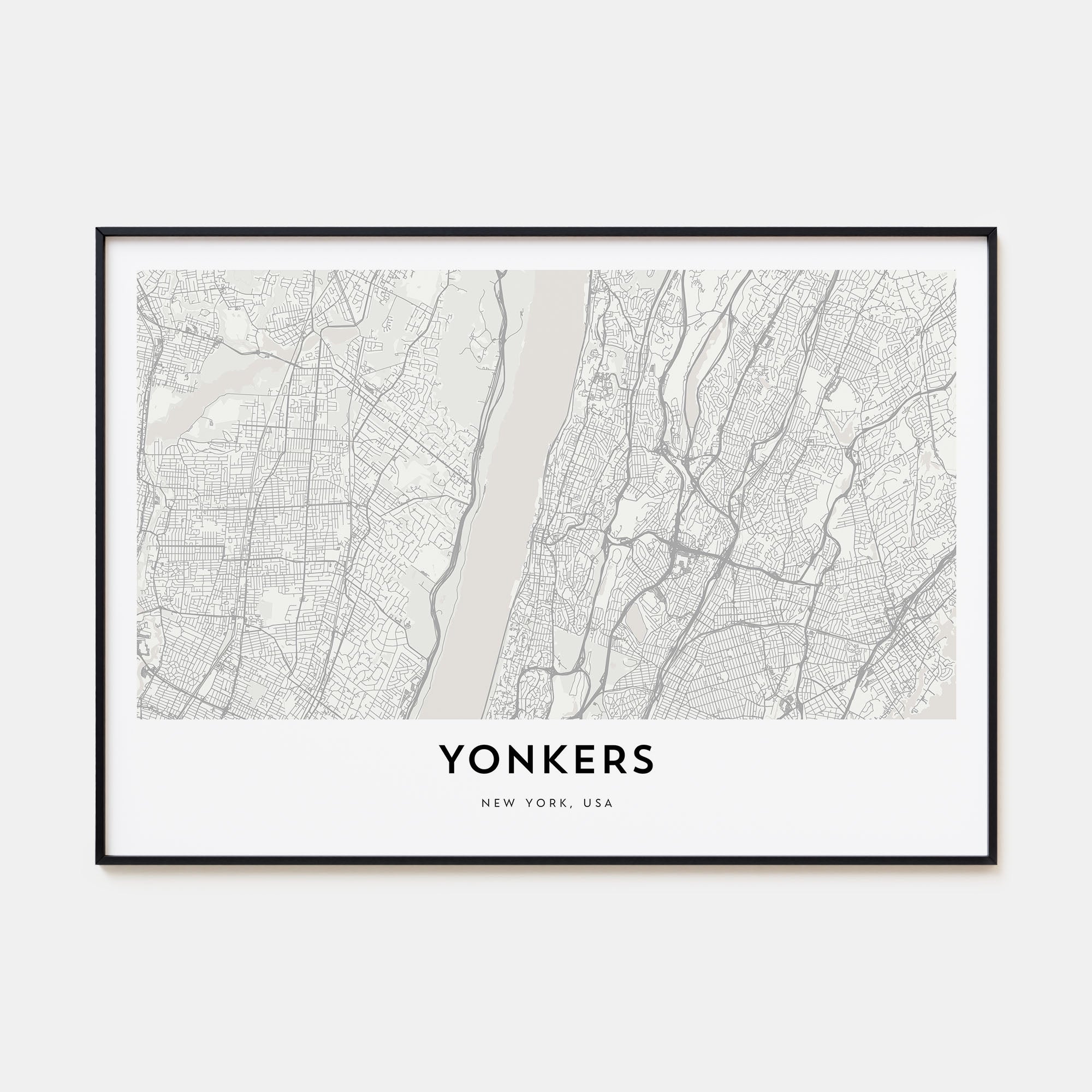 Yonkers Map Landscape Poster