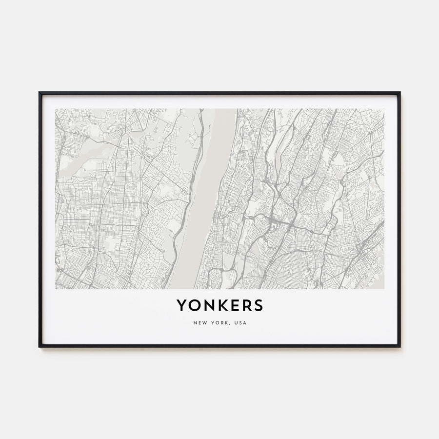 Yonkers Map Landscape Poster