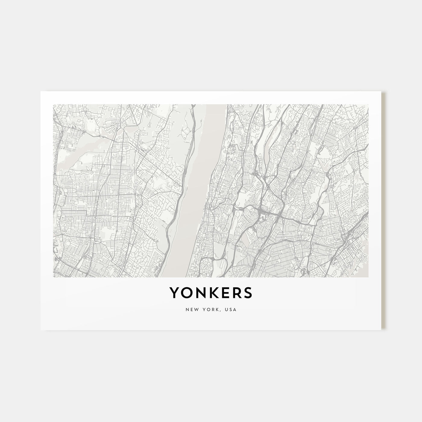 Yonkers Map Landscape Poster