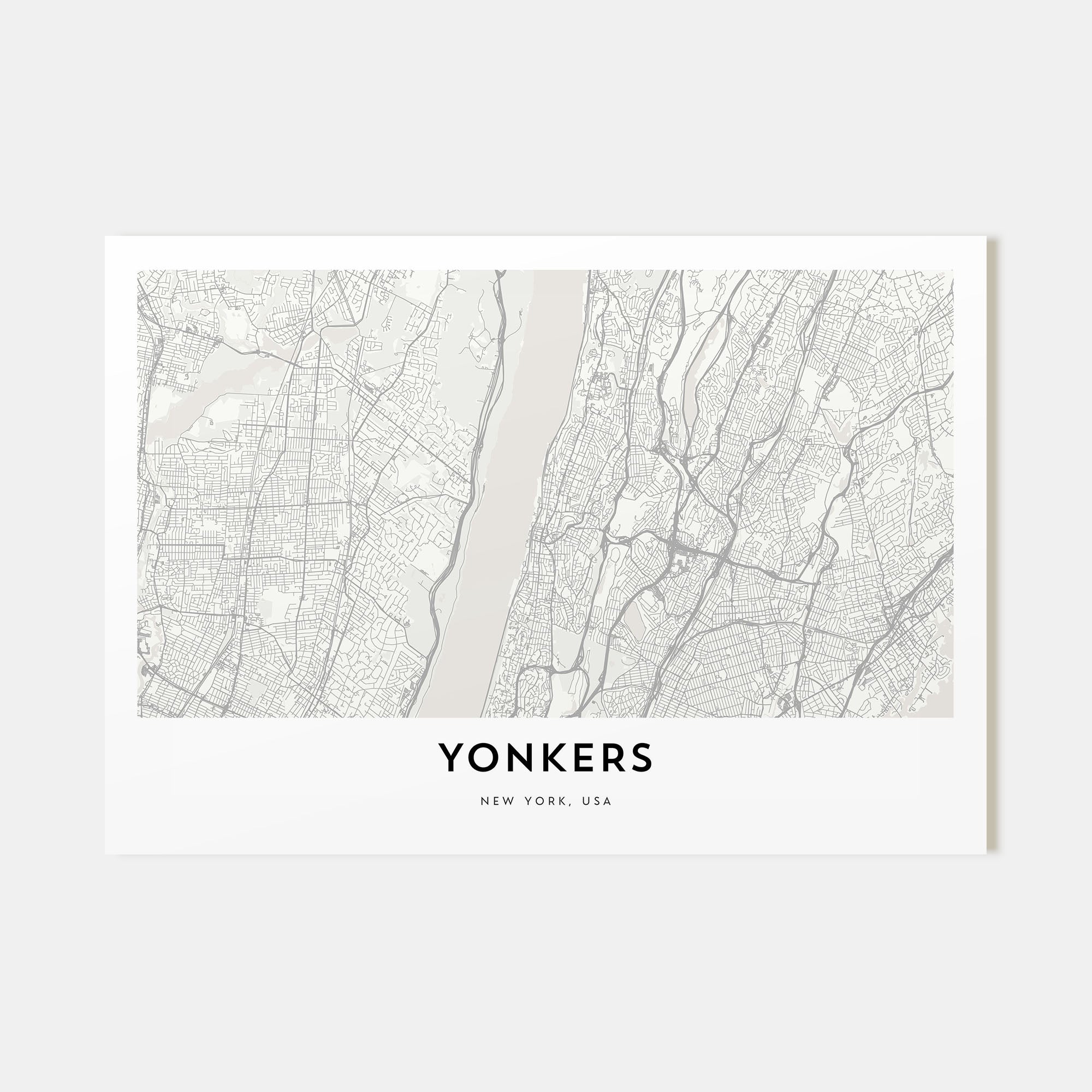 Yonkers Map Landscape Poster