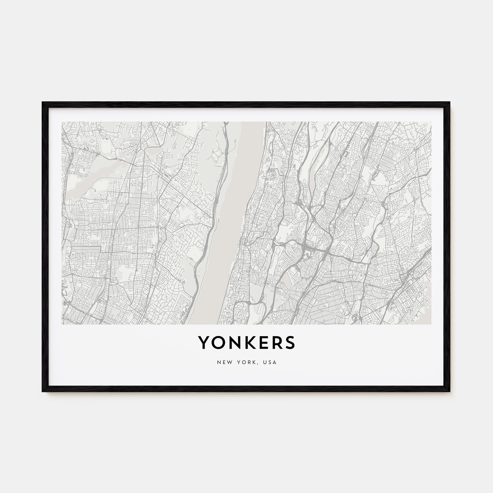 Yonkers Map Landscape Poster