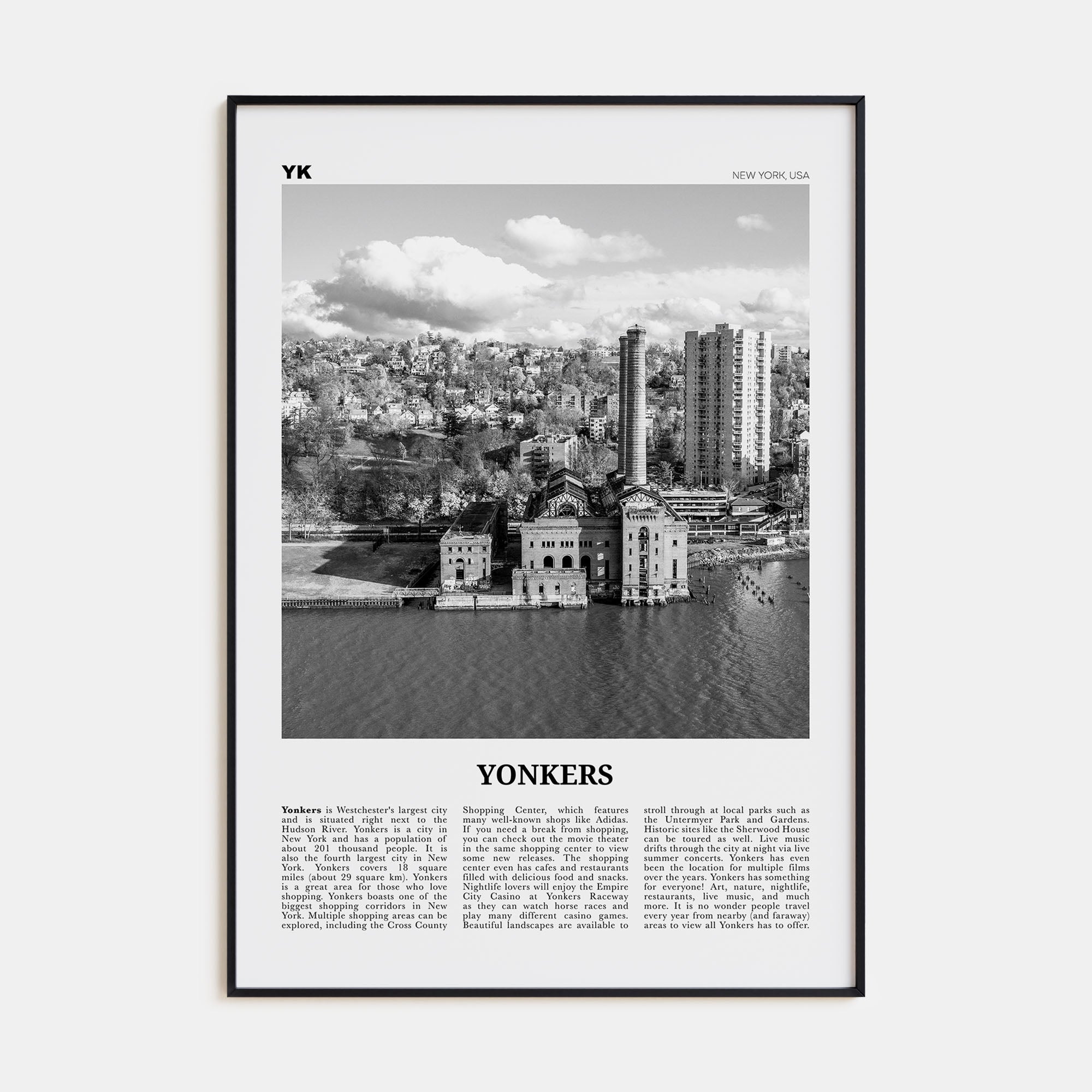 Yonkers Travel B&W Poster