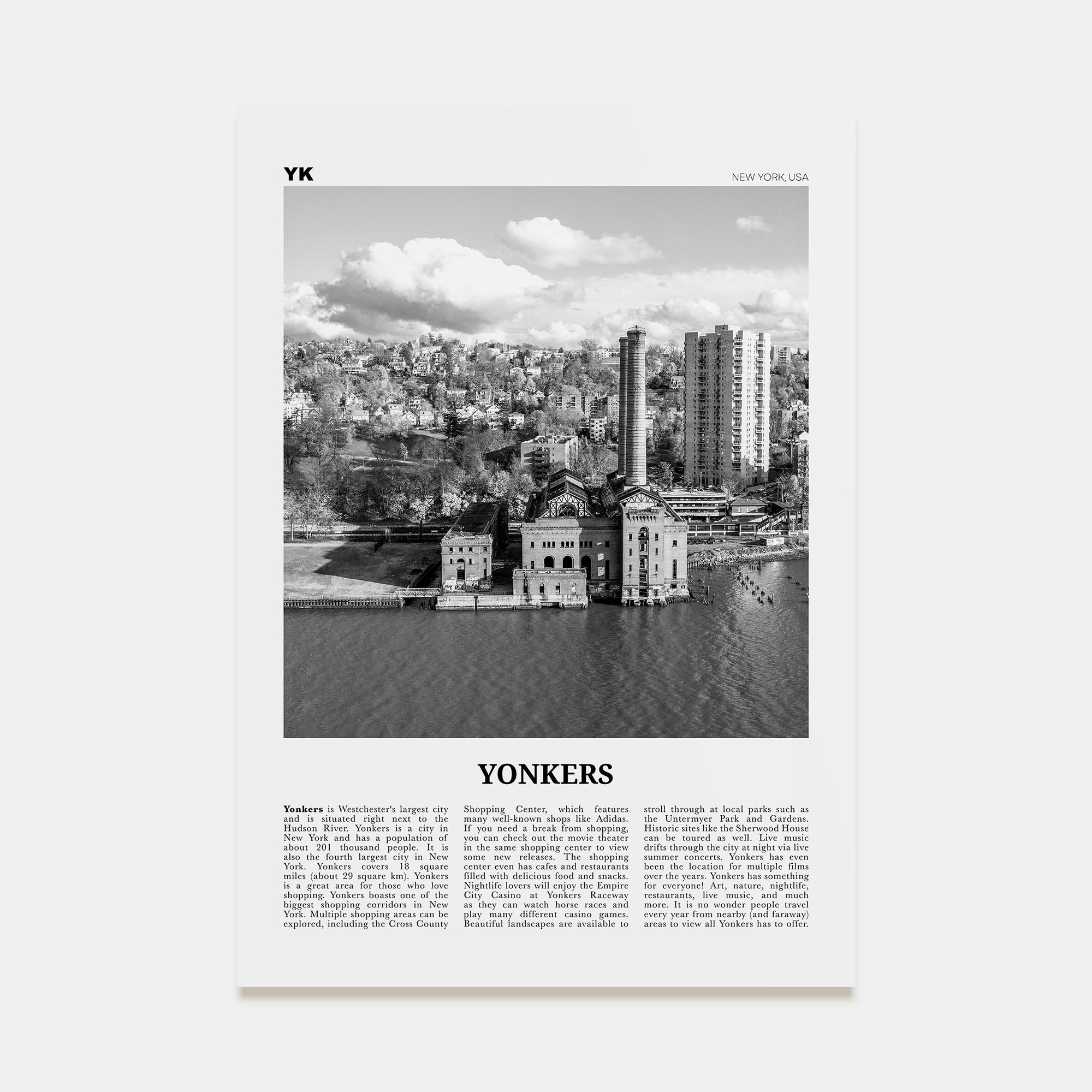Yonkers Travel B&W Poster