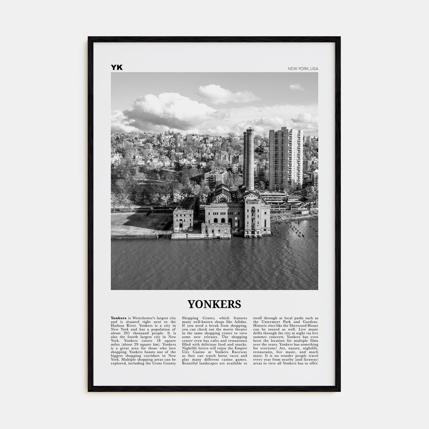 Yonkers Travel B&W Poster