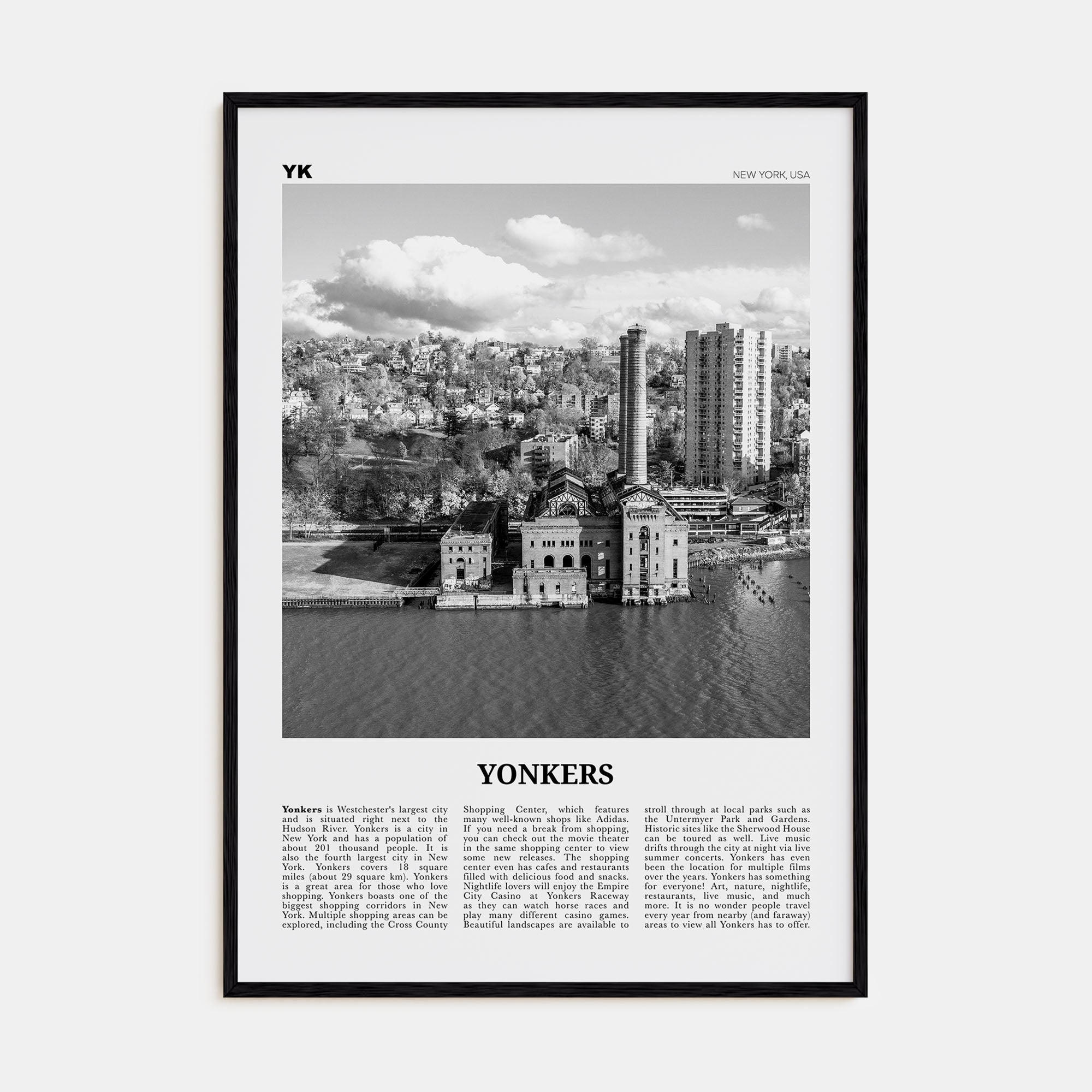 Yonkers Travel B&W Poster