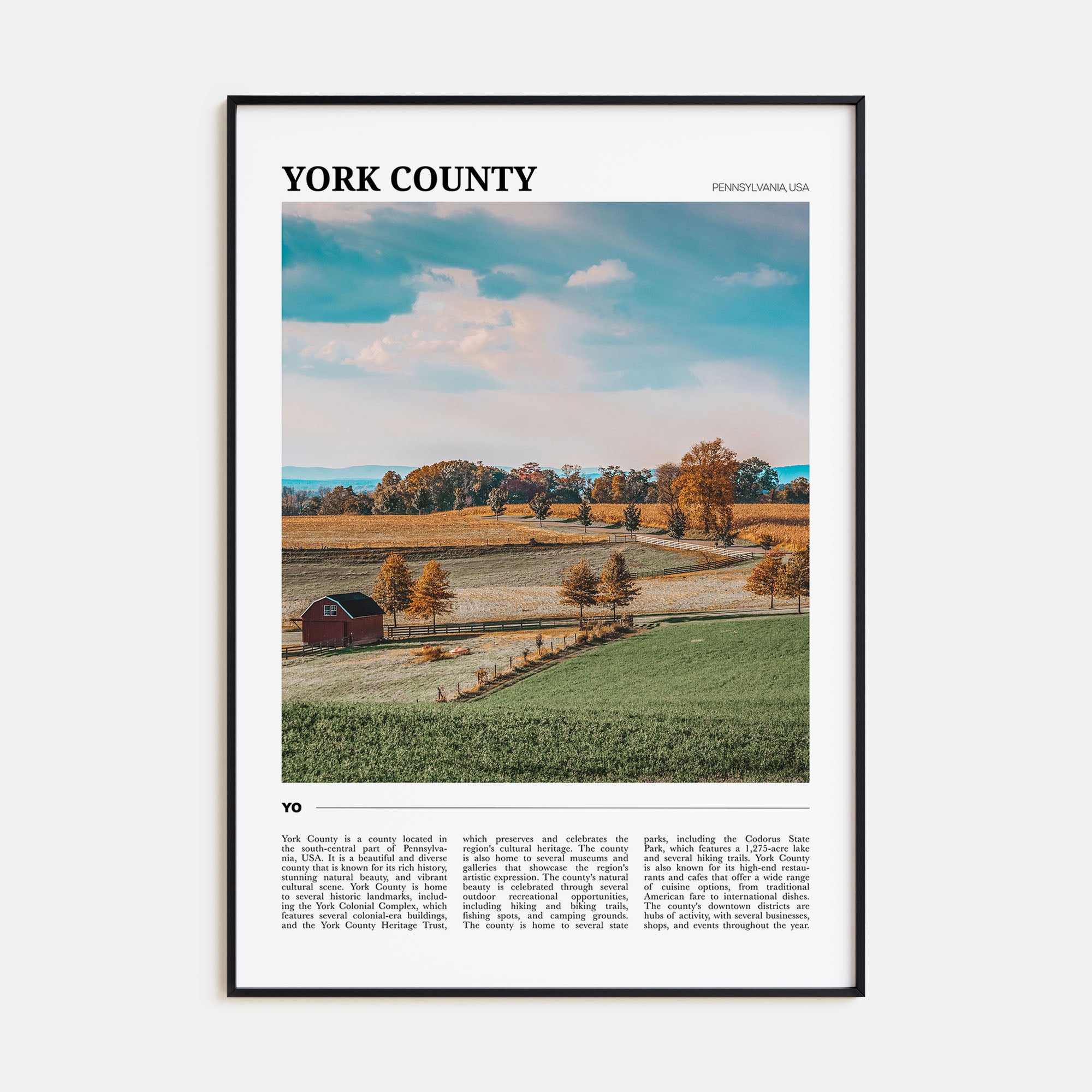 York County Travel Color Poster