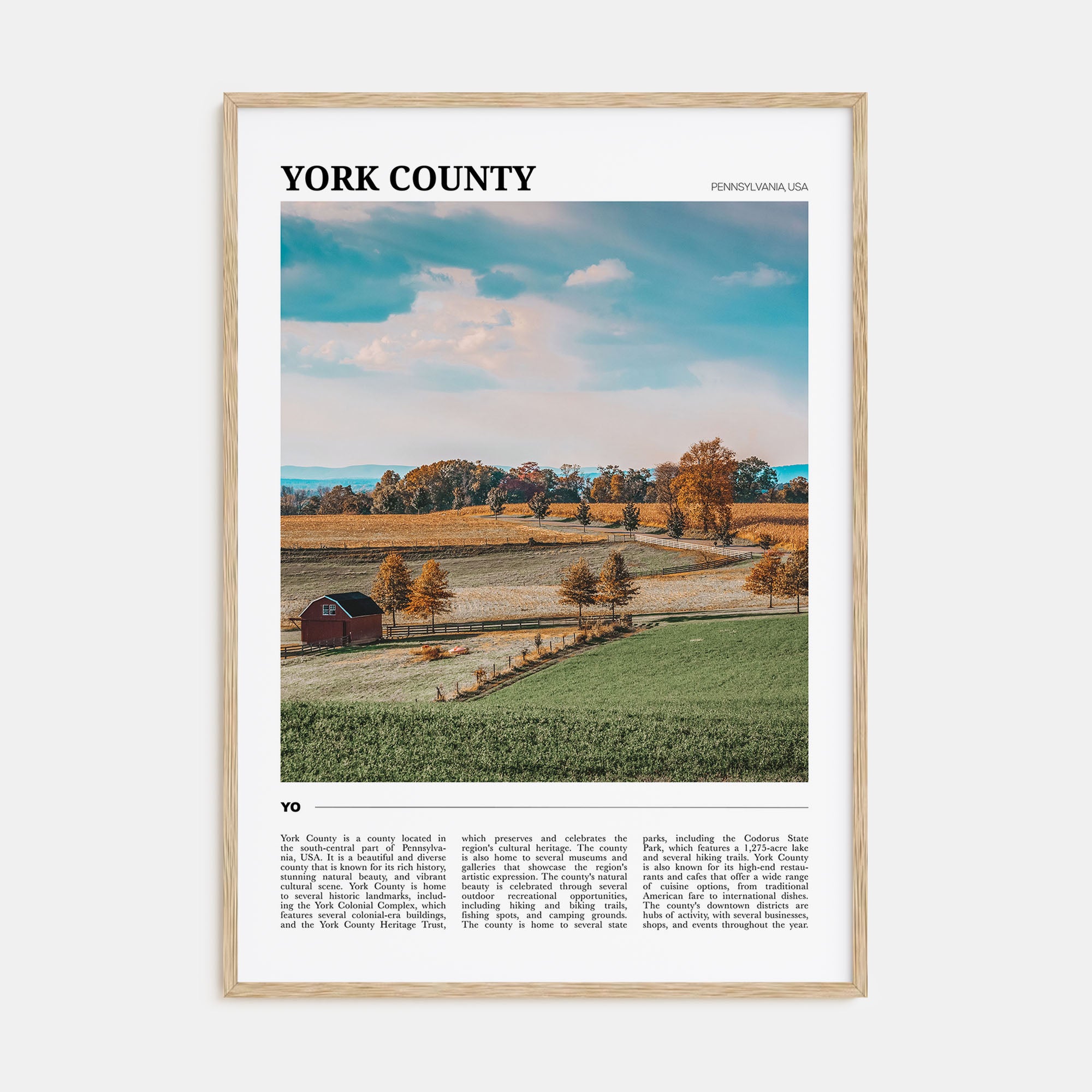 York County Travel Color Poster