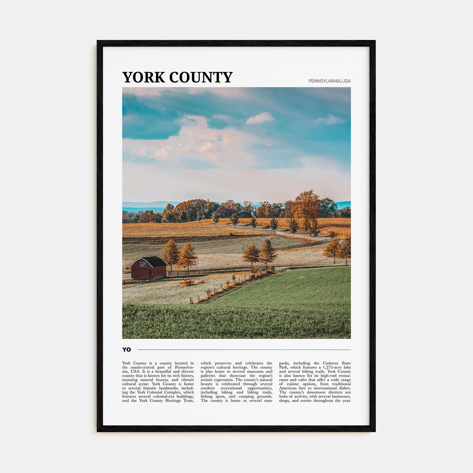 York County Travel Color Poster