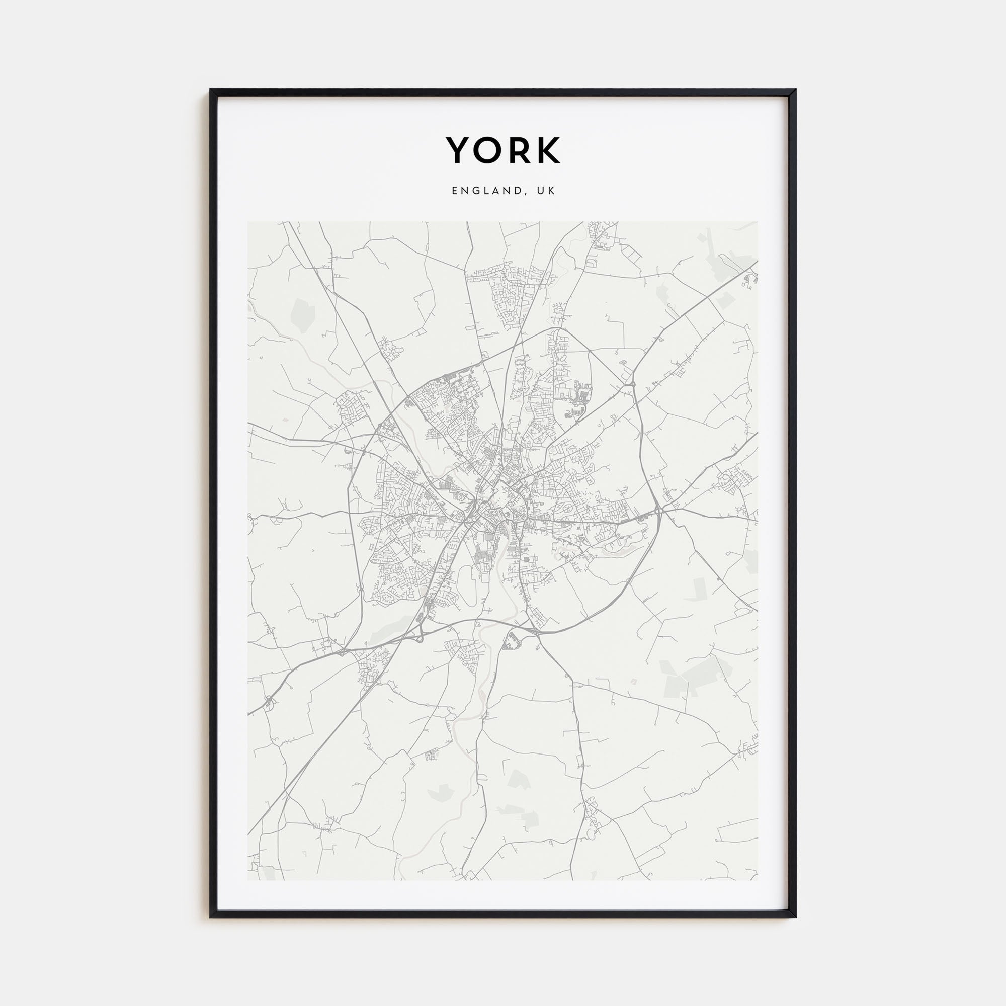 York, England Map Portrait Poster