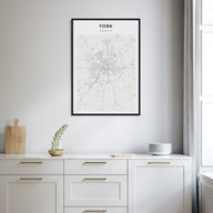York, England Map Portrait Poster