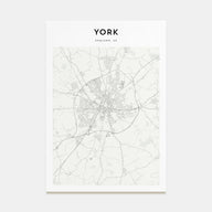 York, England Map Portrait Poster