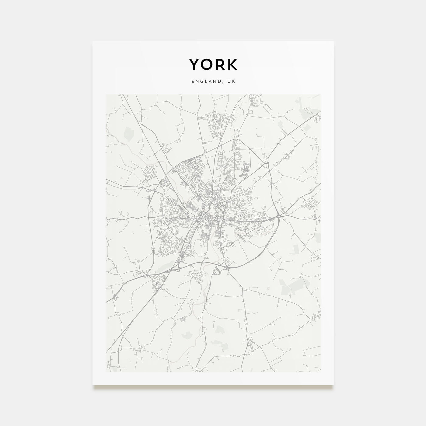 York, England Map Portrait Poster