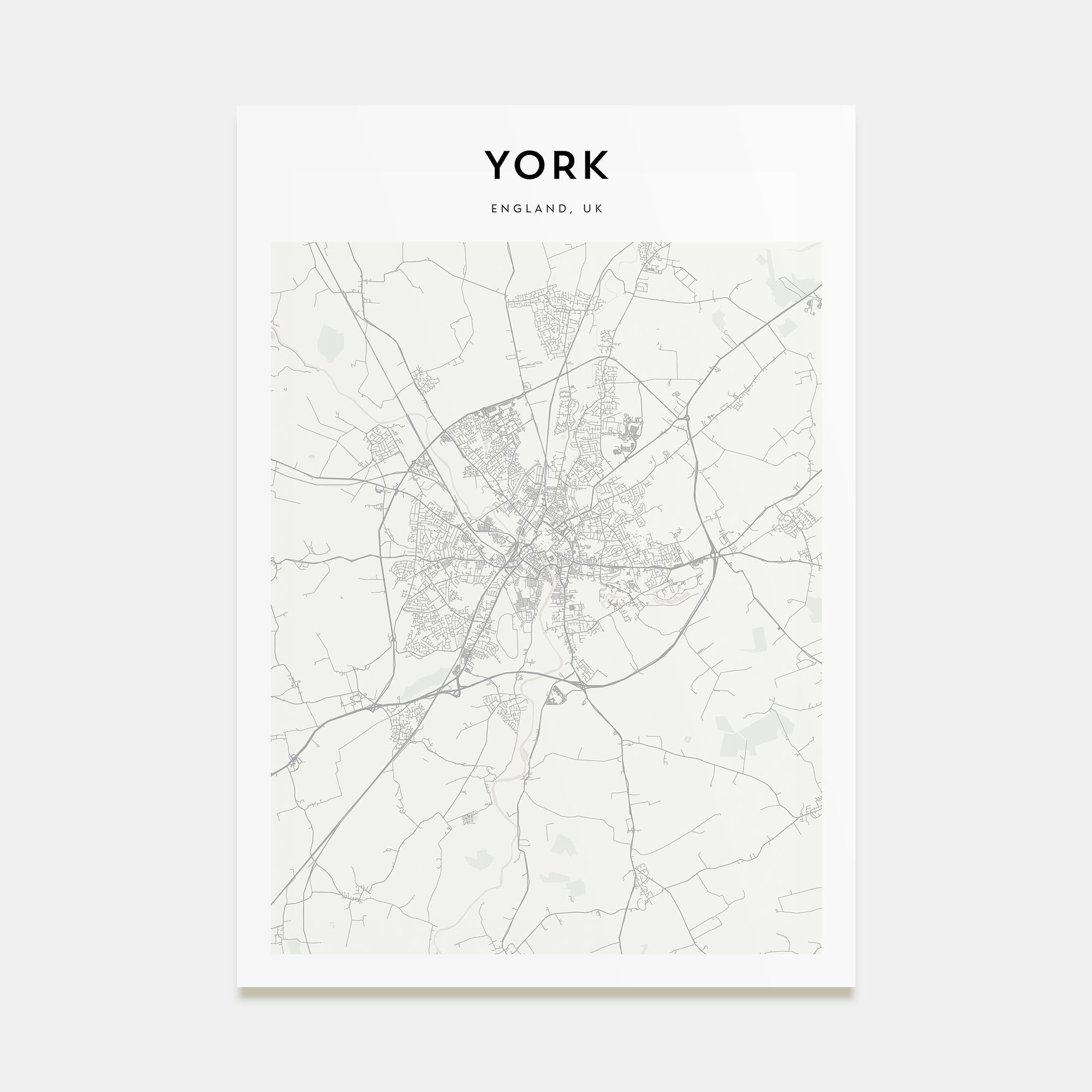 York, England Map Portrait Poster