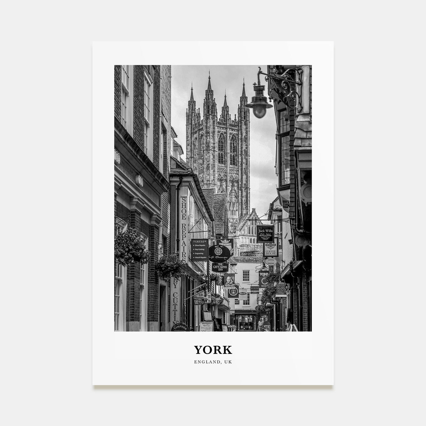 York, England Portrait B&W Poster