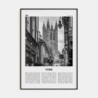 York, England Travel B&W Poster