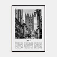 York, England Travel B&W Poster