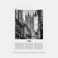 York, England Travel B&W Poster