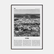 York, Pennsylvania Travel B&W Poster
