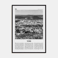 York, Pennsylvania Travel B&W Poster