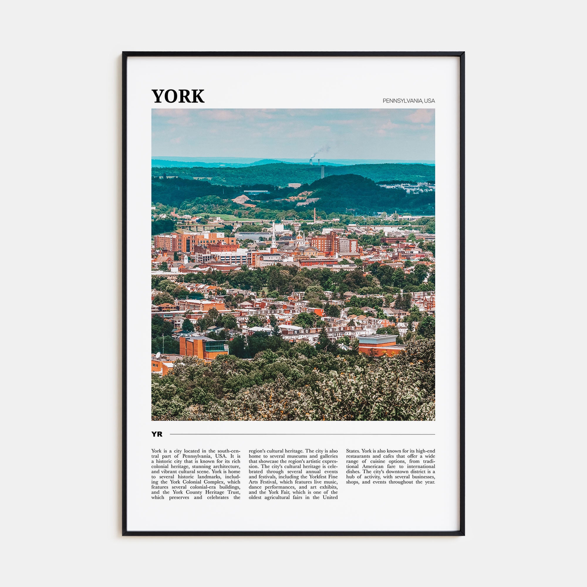York, Pennsylvania Travel Color Poster