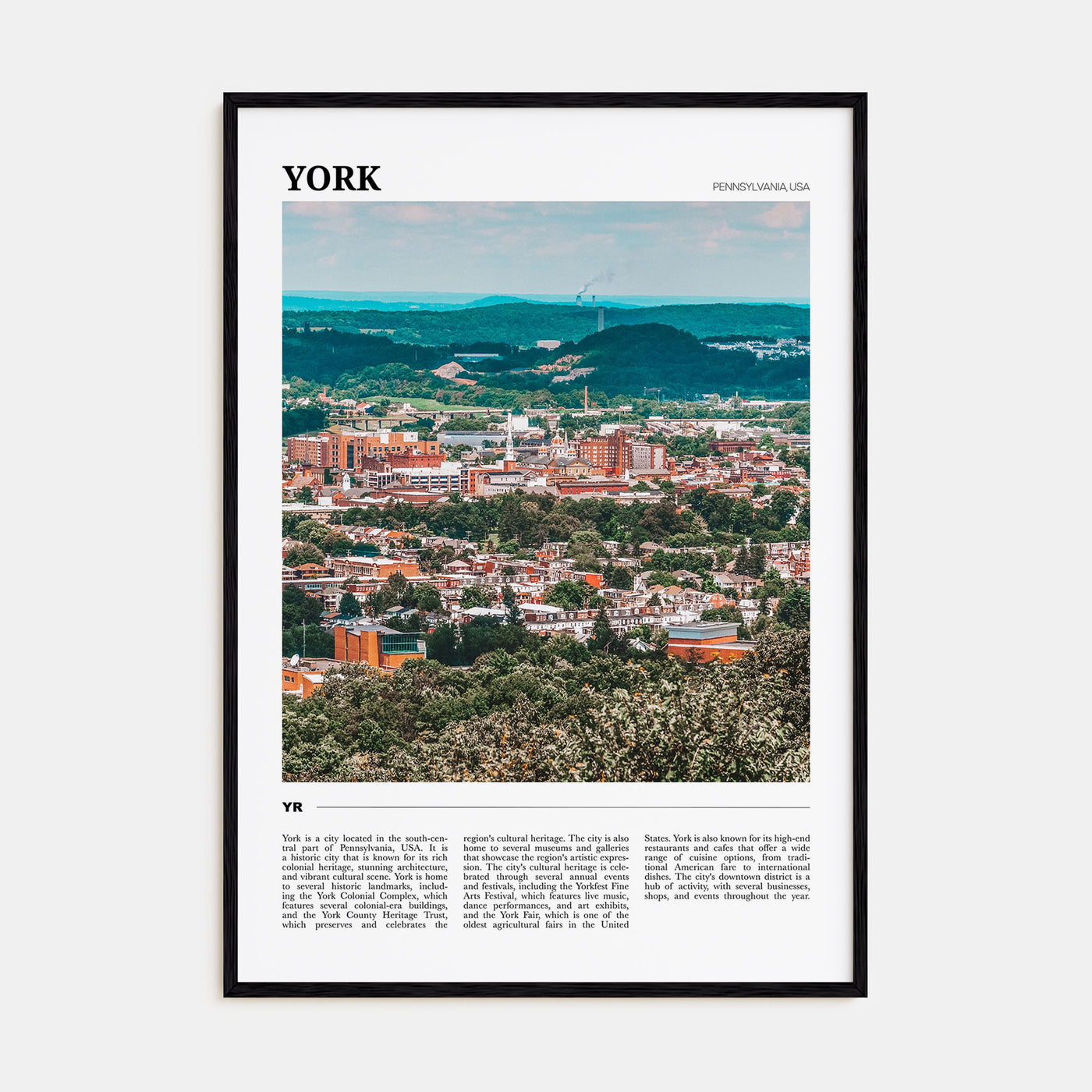 York, Pennsylvania Travel Color Poster