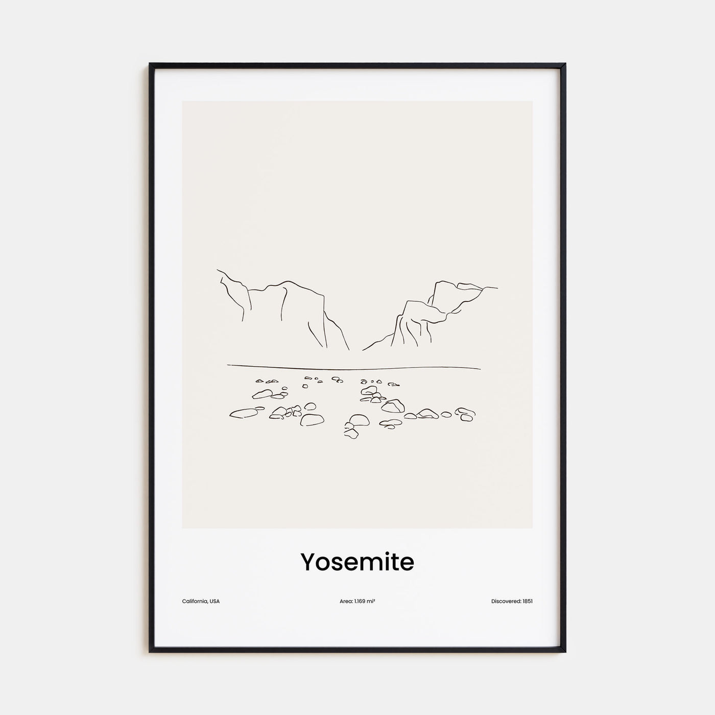 Yosemite National Park Drawn Poster