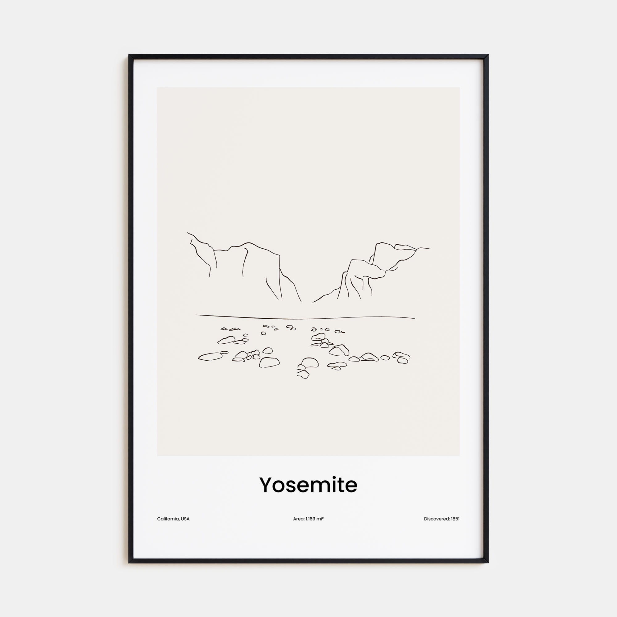 Yosemite National Park Drawn Poster