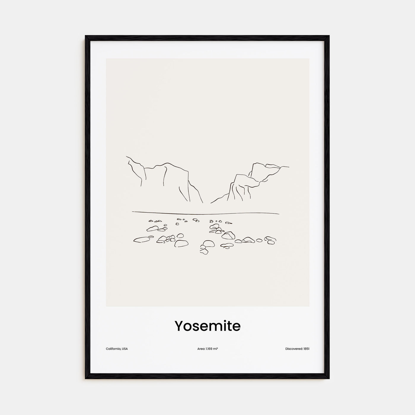 Yosemite National Park Drawn Poster