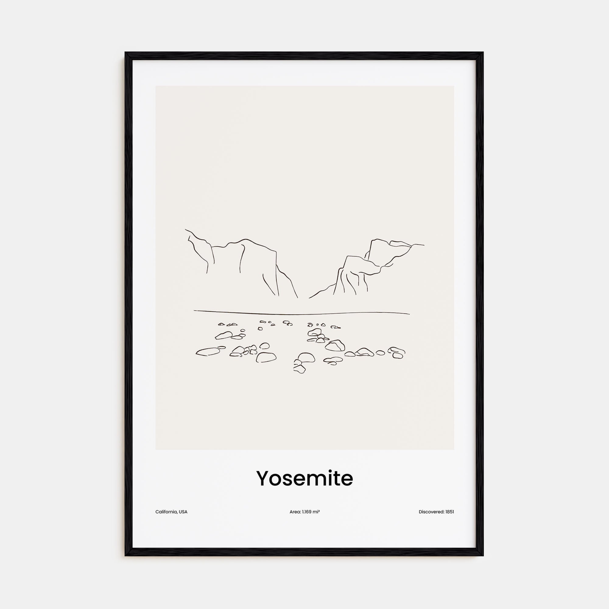 Yosemite National Park Drawn Poster