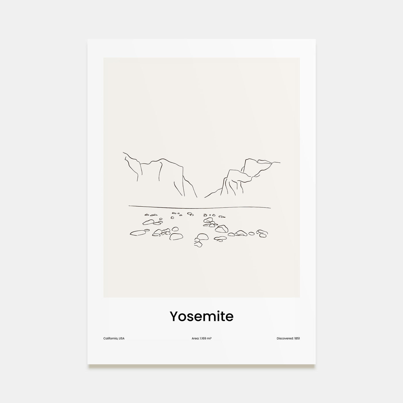 Yosemite National Park Drawn Poster