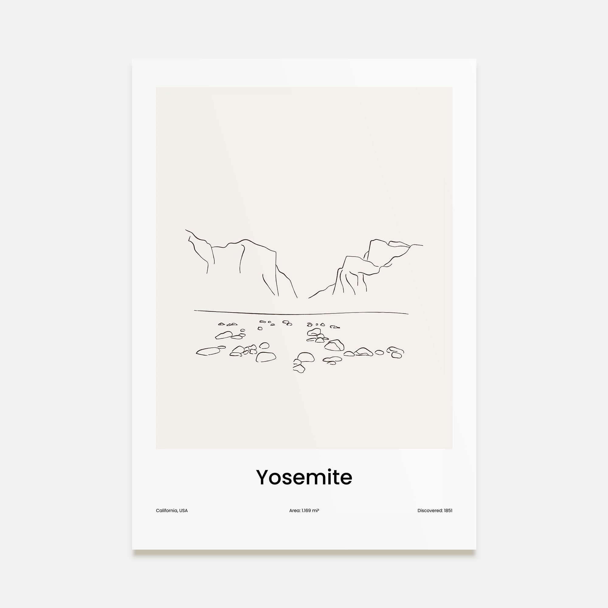 Yosemite National Park Drawn Poster