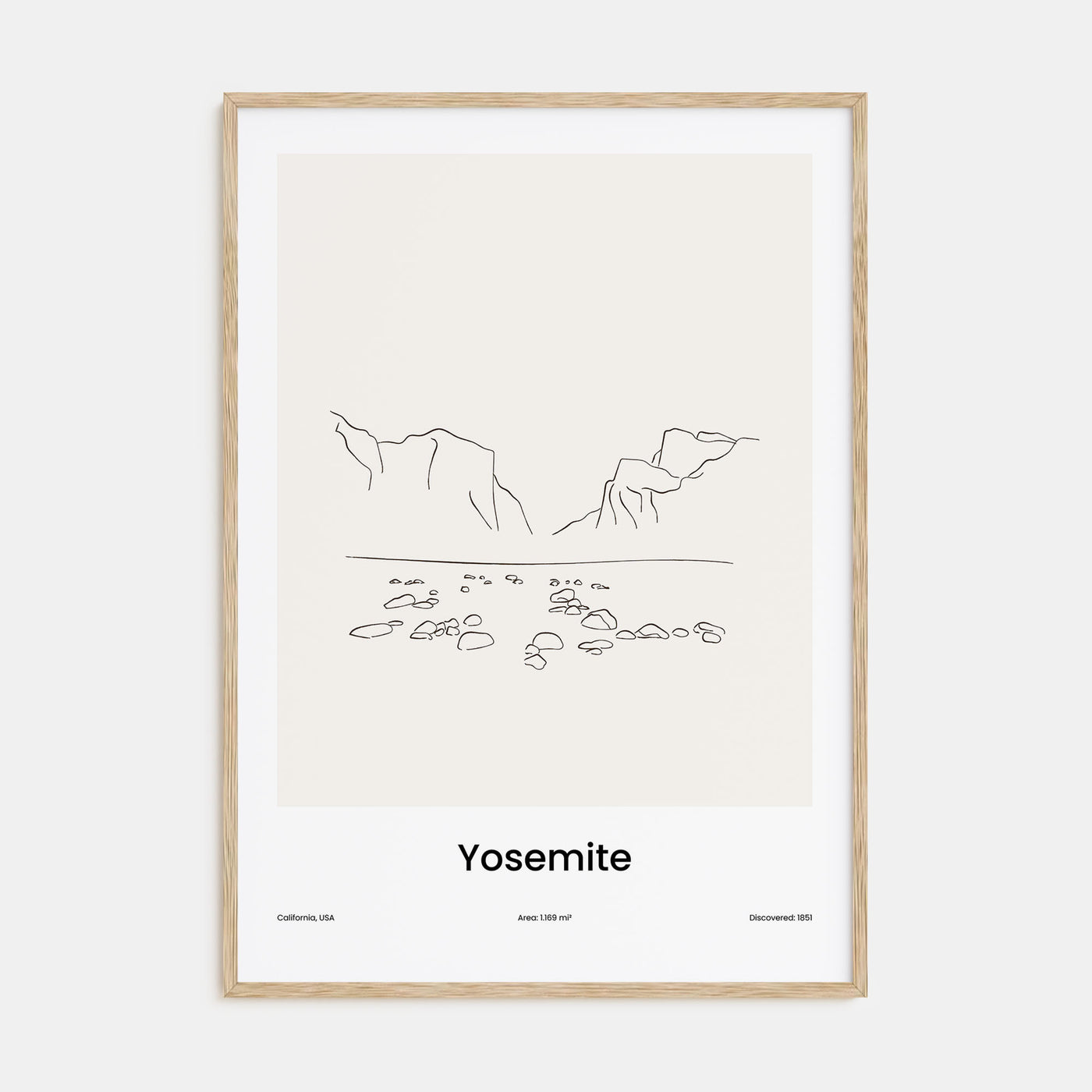 Yosemite National Park Drawn Poster