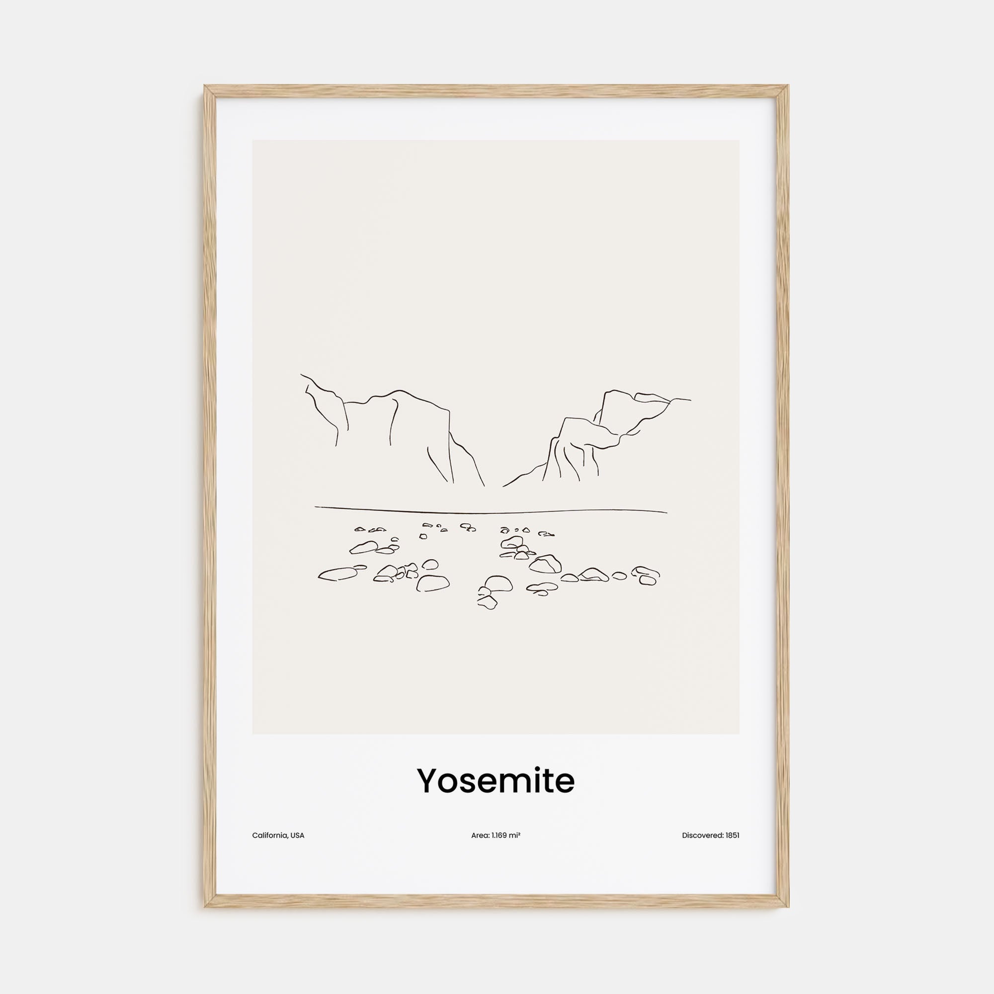 Yosemite National Park Drawn Poster