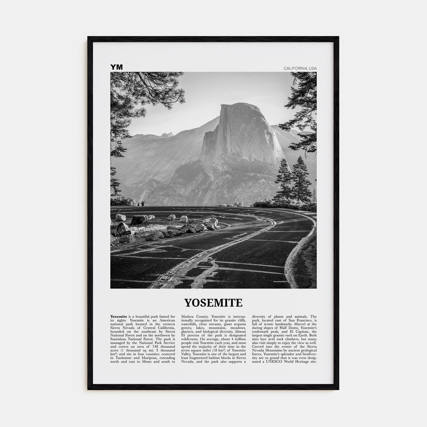 Yosemite National Park Travel B&W No 1 Poster