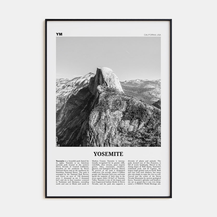 Yosemite National Park Travel B&W No 2 Poster