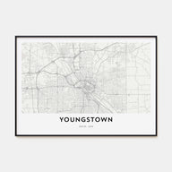 Youngstown Map Landscape Poster