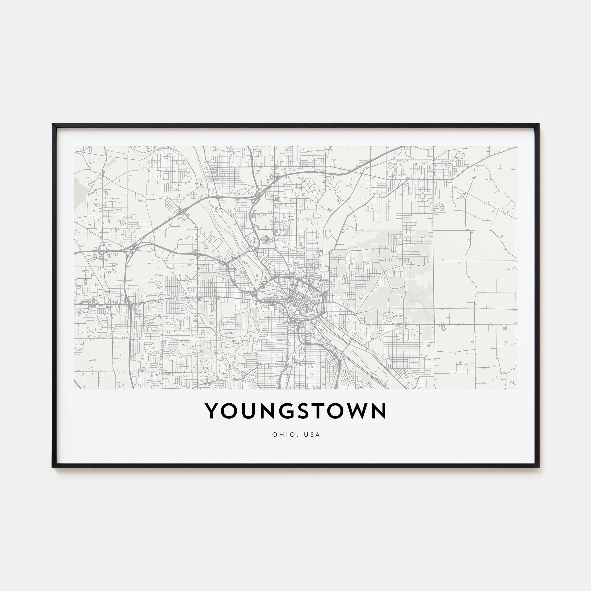 Youngstown Map Landscape Poster